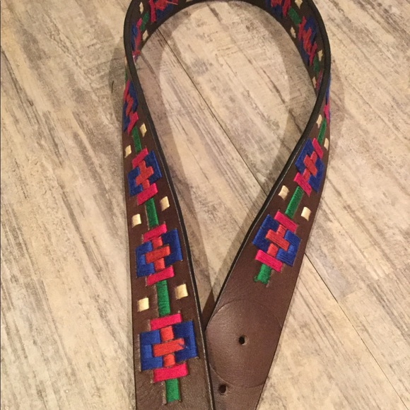 New Free People High Summer Embroidered Brown Belt - Picture 5 of 8